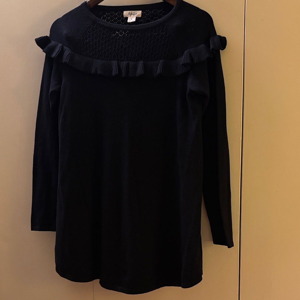 NWT Style & Co. Black Knit Tunic Top Small